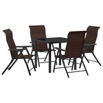 vidaXL Ensemble de salle à manger pour jardin 5 Pièces Marron Poly rotin