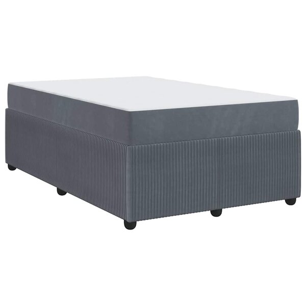 vidaXL Cadre de lit avec matelas Gris foncé 120 x 190 cm tissu