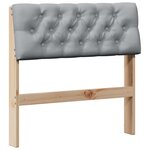 vidaXL Tête de lit capitonnée Gris clair 80 cm Pin massif