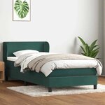 vidaXL Sommier à lattes de lit et matelas vert foncé 90x220 cm velours