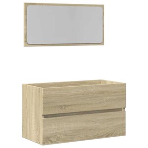 vidaXL Meuble de salle de bain avec miroir chêne sonoma 80x38 5x45 cm