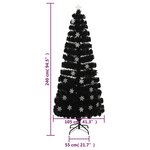 vidaXL Sapin de Noël et flocons de neige LED Noir 240 cm Fibre optique