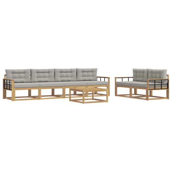 vidaXL Ensemble de canapés d'extérieur 6 pc Blanc et gris clair