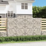 vidaXL Paniers à gabions arqués 2 Pièces 300x50x180/200 cm fer galvanisé