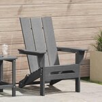 vidaXL Chaise Adirondack pliante Gris clair 74.5 x 80.5 x 90cm