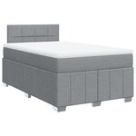 vidaXL Sommier à lattes de lit et matelas gris clair 120x190 cm tissu