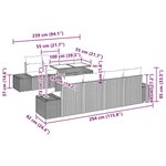 vidaXL Ensemble de canapé de jardin 8 pièces avec des coussins en poly rattan noir