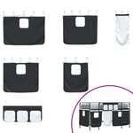 vidaXL Cadre de Lit Mezzanine pour Enfants avec Rideaux Noir