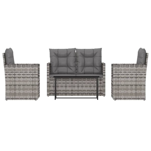 Salon de jardin meuble d'extérieur ensemble de mobilier avec coussins 4 pièces résine tressée gris 02_0018294