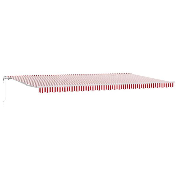 vidaXL Auvent Rétractable 600 × 300 cm Rouge et blanc