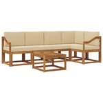 vidaXL Ensemble de canapés d'extérieur 6 pc Naturel et Beige