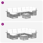 vidaXL Ensemble de canapé de jardin 8 Pièces Noir polyrotin