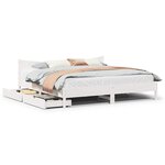 vidaXL Cadre de lit avec tiroirs blanc 180x200 cm bois de pin massif