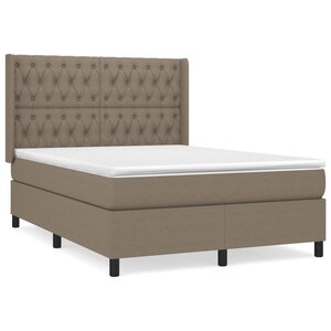 vidaXL Sommier à lattes de lit avec matelas Taupe 140x190 cm Tissu