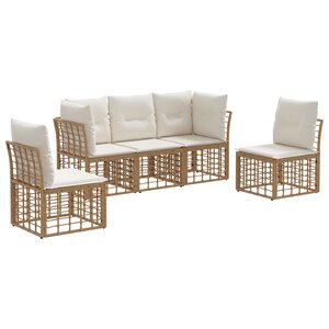 vidaXL Ensemble de canapés d'extérieur Naturel Polyester