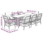 vidaXL Ensemble à manger de jardin et coussins 9 Pièces gris clair rotin