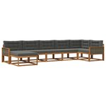 vidaXL Ensemble de canapés d'extérieur 7 Pièces Naturel et Anthracite