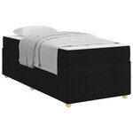 vidaXL Cadre de lit avec matelas Noir 90 x 200 cm tissu