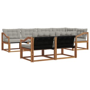 vidaXL Ensemble de canapés d'extérieur 7 pc Naturel et gris clair