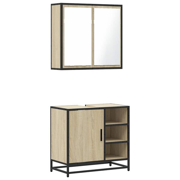 vidaXL Ensemble de meubles de salle de bain 2 Pièces chêne sonoma
