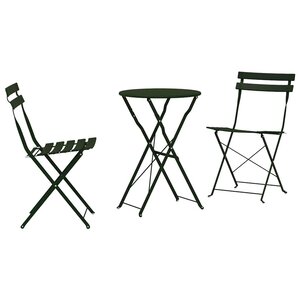 vidaXL Ensemble bistro pliant 3 Pièces Vert foncé Acier