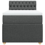 vidaXL Sommier à lattes de lit et matelas Gris foncé 90x190 cm Tissu