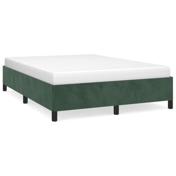 vidaXL Cadre de lit sans matelas vert foncé 140x200 cm velours