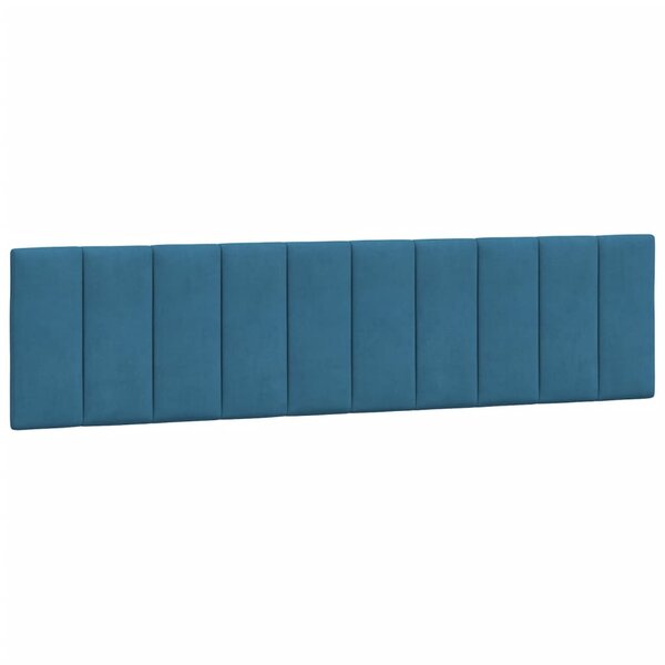 vidaXL Coussin de tête de lit bleu 200 cm velours