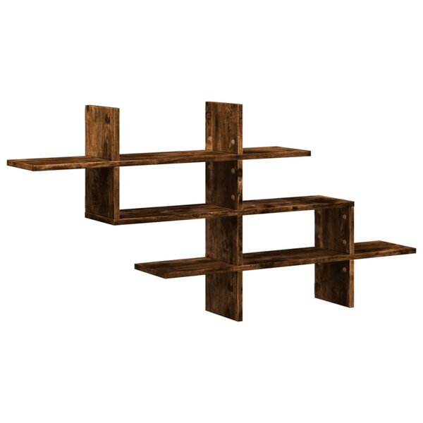 vidaXL Étagère murale chêne fumé 124 5x18x60 5 cm bois d'ingénierie