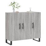 vidaXL Buffet sonoma gris 90x34x80 cm bois d'ingénierie
