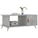 vidaXL Table basse gris béton 90x50x40 cm bois d'ingénierie