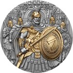 Pièce de monnaie en Argent 5 Dollars g 62.2 (2 oz) Millésime 2025 Legendary Warriors LEONIDAS I (PRÉCOMMANDE)
