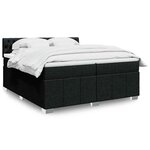 vidaXL Sommier à lattes de lit avec matelas Noir 200x200 cm Tissu
