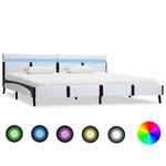 vidaXL Cadre de lit avec LED sans matelas blanc 180x200 cm