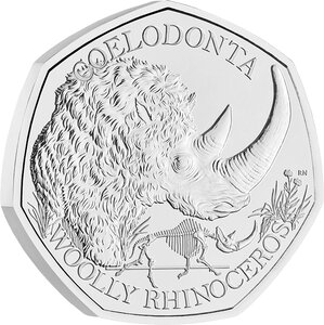 Royaume-Uni Rhinocéros laineux - 50 Pences 2024 BU