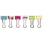 Binder Clips "Happy"  2cm  6designs  6 pces