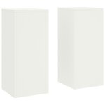 vidaXL Supports pour plantes 2 Pièces Blanc 24 x 24 x 55 cm Acier
