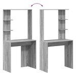 vidaXL Bureau Sonoma gris 78.5 x 37 x 154.5 cm Bois d'ingénierie