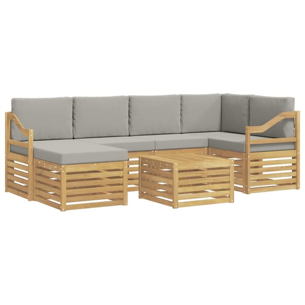 vidaXL Ensemble de canapés d'extérieur 7 pc Blanc et gris clair