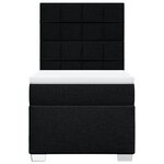 vidaXL Sommier à lattes de lit avec matelas Noir 90x190 cm Tissu