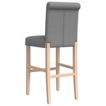 vidaXL Chaises de bar lot de 2 bois massif d'hévéa et tissu