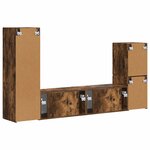 vidaXL Ensemble meuble TV 4 Pièces Chêne fumé Bois d'ingénierie