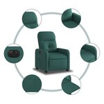 vidaXL Fauteuil inclinable électrique Vert foncé Tissu
