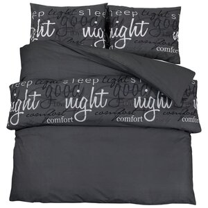 vidaXL Ensemble de housse de couette Noir 200x220 cm Coton