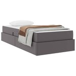 vidaXL Lit avec rangement et matelas avec matelas 2 Pièces Gris Cuir