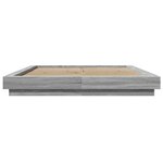 vidaXL Cadre de lit avec lumières LED sonoma gris 160x200 cm