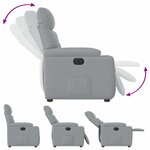 vidaXL Fauteuil inclinable électrique Gris clair Tissu