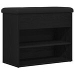 vidaXL Banc de rangement Noir Chêne 60x30x48 cm Bois d'ingénierie