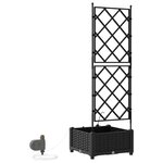 vidaXL Pots de jardin Noir 40 x 40 x 126 cm Acier