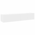 vidaXL Meubles TV muraux avec lumières LED 2 Pièces blanc 80x35x31 cm